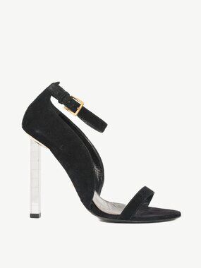 Tom Ford SS14 Runway Black Suede Mirror-Heel Sandals